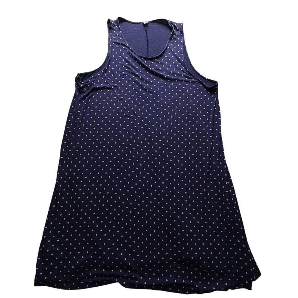 Old Navy Dress Womens XXL Blue Polka Dot Sleeveless Scoop Neck Swing Knee Length